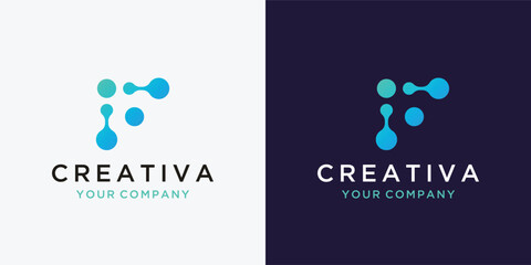 Initial molecule , neuron, dna , bio logo design inspiration 