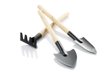 Gardening tools isolated on white background