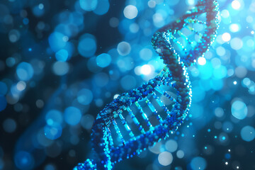 Blue helix human DNA structure background  science medical technology