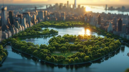 New York city skyline. AI generate illustration