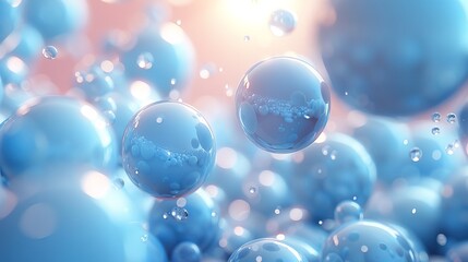 Fototapeta premium 3d rendered abstract glass floating spheres wallpaper desktop background