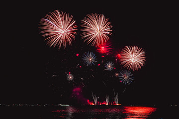 Firework display and tourism in Pattaya. 
Pattaya International Fireworks Show.