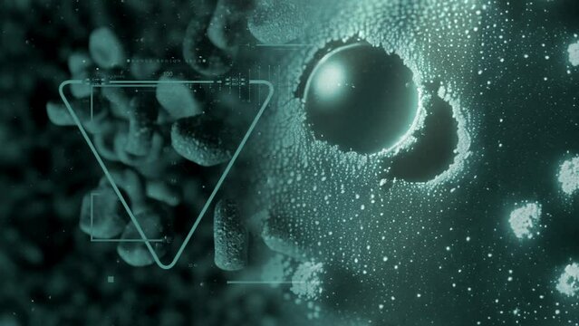 Animation of a damaged and disintegrating cancer cell