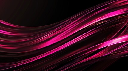 Abstract background with contrast in the vibrant hot pink lines against the deep black background