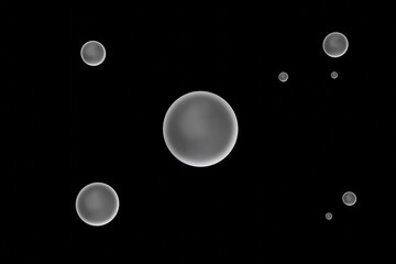 black and white, bubble, water