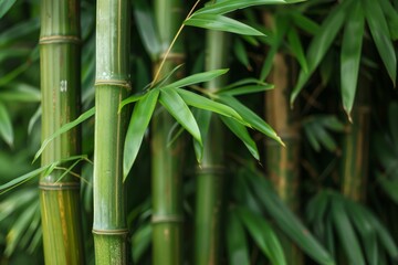 Bamboo sticks in a row close-up. Organic material concept