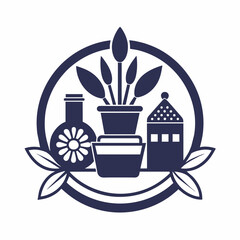  A logo for craft supplies vector artwork illustration