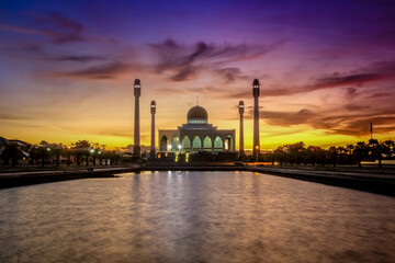 mosque at sunset