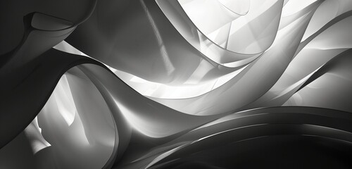 Abstract background, with light and shadow to create dramatic contrasts in black and white abstract 