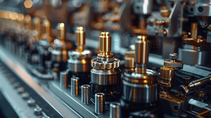 Naklejka premium A close up of a machine with many small parts