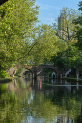 Oudegracht and Dom tower Utrecht