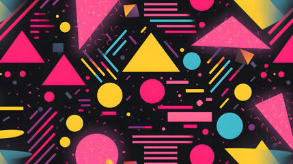 retro style 80's geometric design vector pattern geometric shapes design poster background