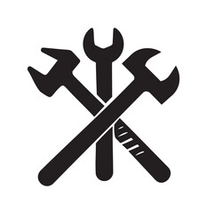 Vector tools lototype icons for the site. Set of tools. Metal keys. Vector hardware store