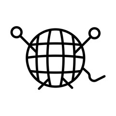 Knitting line icon