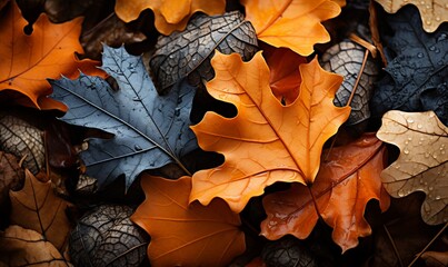 Pile of Fallen Leaves on the Ground