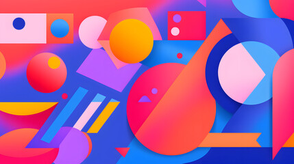 Obraz premium retro style 90's colorful geometric design vector pattern design poster background