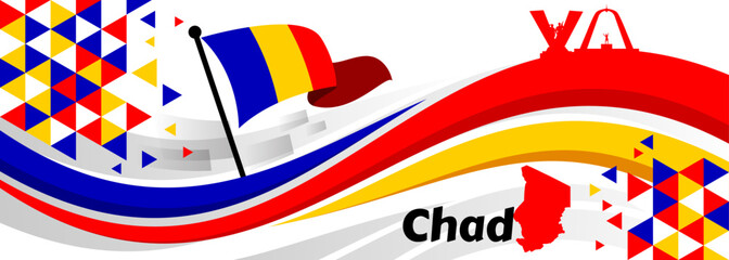 Chad Flag Independence Day Celebration Banners