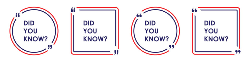 Fototapeta premium Did you know frame template icon, vector illustration