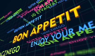 Enjoy your meal kinetic text abstract concept illustration