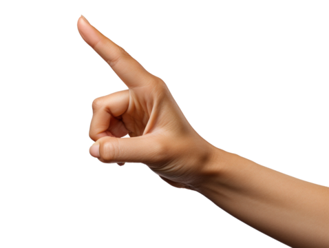 Hand of a woman with raised index finger