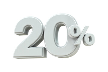 3d sales discount Number 20 percentage price tag for discount sale promotion concept by 3d render