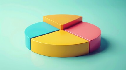 Fototapeta premium A minimalist pie chart with different segments.