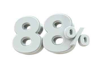 3d sales discount Number 88 percentage price tag for discount sale promotion concept by 3d render