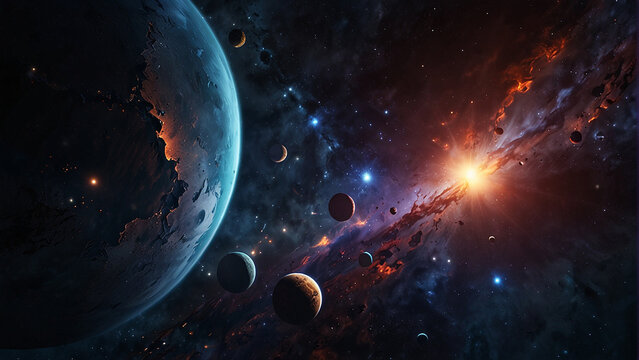 space nebula galaxy planet and star