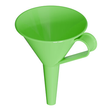 Plastic Green Funnel 3d Rendering isolated