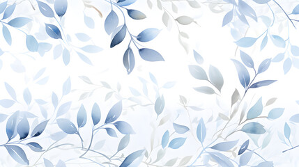 watercolor leaf and stems pattern with leaves as accent abstract graphic poster background