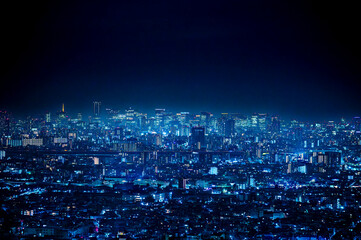 東京都心のビル群の夜景