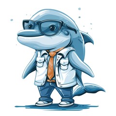 Fototapeta premium Dolphin geek chic fashion