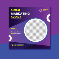 Digital Marketing agency social media post template. Social media ads vector templates fully editable, 
advertising design, digital marketing and corporate social media Instagram post and web banner