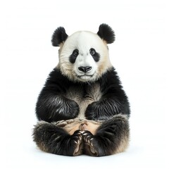 Naklejka premium a photo of Panda, isolated on white background.