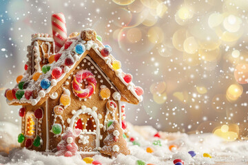 Gingerbread house with candy decor