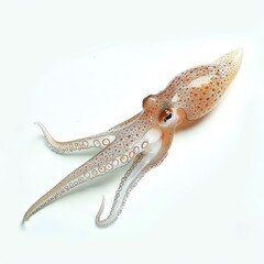 Fototapeta premium a photo of Squid, isolated on white background.