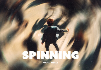 Spinning Blurred Photo Effect Mockup