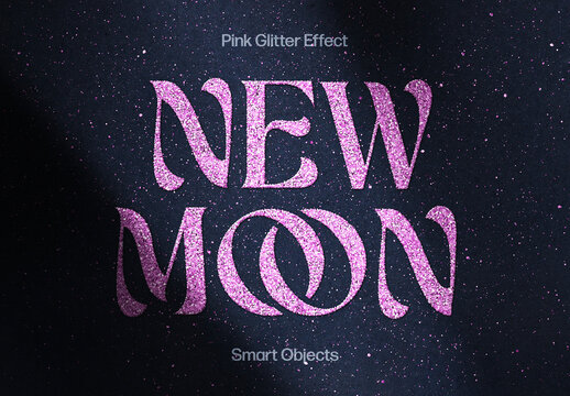 Pink Sparkly Glitter Text And Logo Effect Mockup