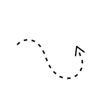 recommend clip art: arrow with dashed line isolated on white and transparent background. black arrow hand drawn paint icon. simple dash arrow