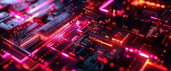 Fototapeta premium Technology Abstract, Virtual Neural Circuits, Technology Abstract Background