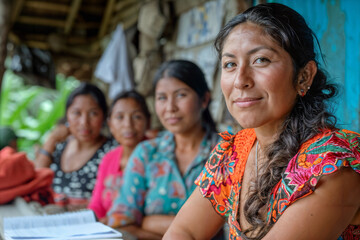 Indigenous Women Gathering in Rural Community Setting