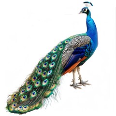 Obraz premium Photo of Peacock, Isolate on white background