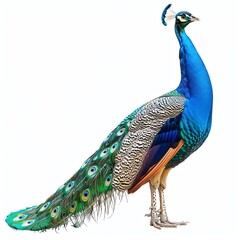 Obraz premium Photo of Peacock, Isolate on white background