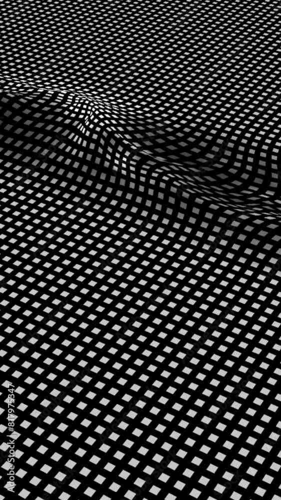 Wall mural animated abstract background. abstract dynamic with white dots rhombus on transparent background. mo