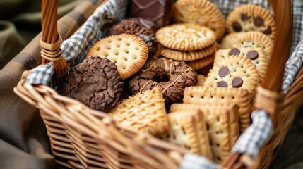 basket with sweet Christmas cookies 
