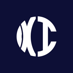 modern xi letter logo design