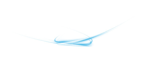 Abstract light lines of motion and speed with sparks of blue color. Light everyday luminous effect. Semicircular wave. Light trace curve swirl. PNG.