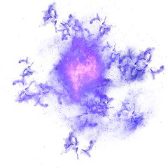 PNG blue watercolor galaxy with stary splash transparent background clipart