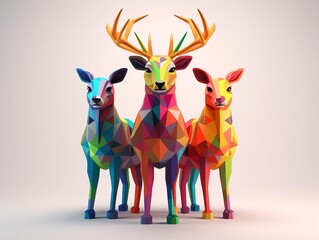 Fototapeta premium Animal signals flat design front view wildlife interaction theme Triadic Color Scheme