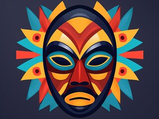 Fototapeta premium Pattern masks flat design front view ceremonial facewear theme animation Tetradic color scheme